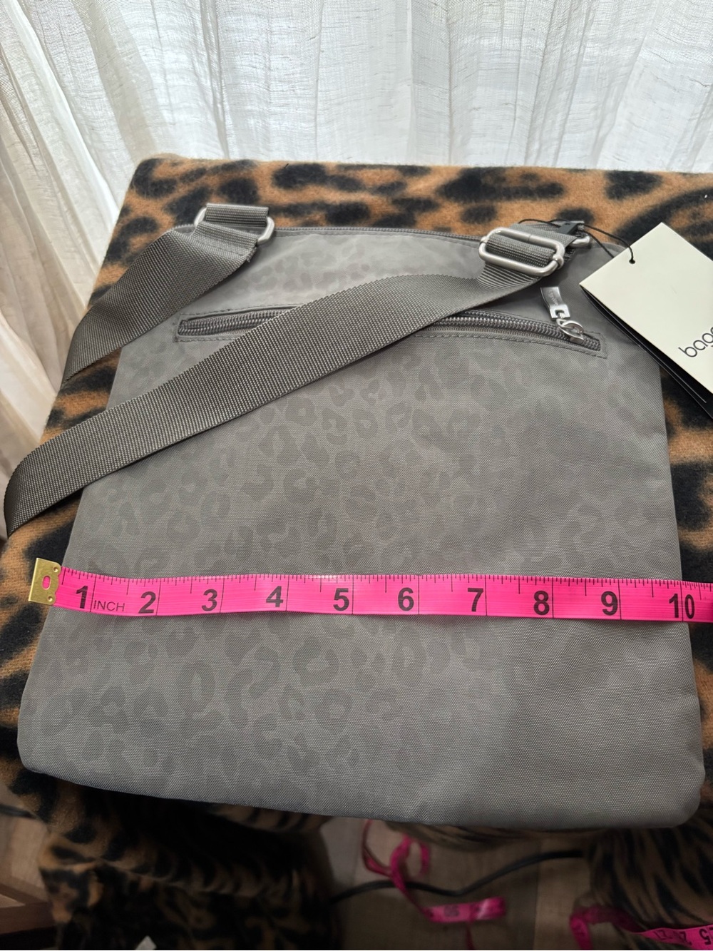 Baggallini Gray Crossbody Bag with Subtle Animal Print - Picture 7 of 7